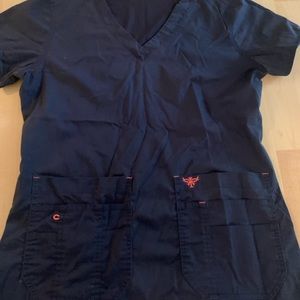 Med couture navy scrub top